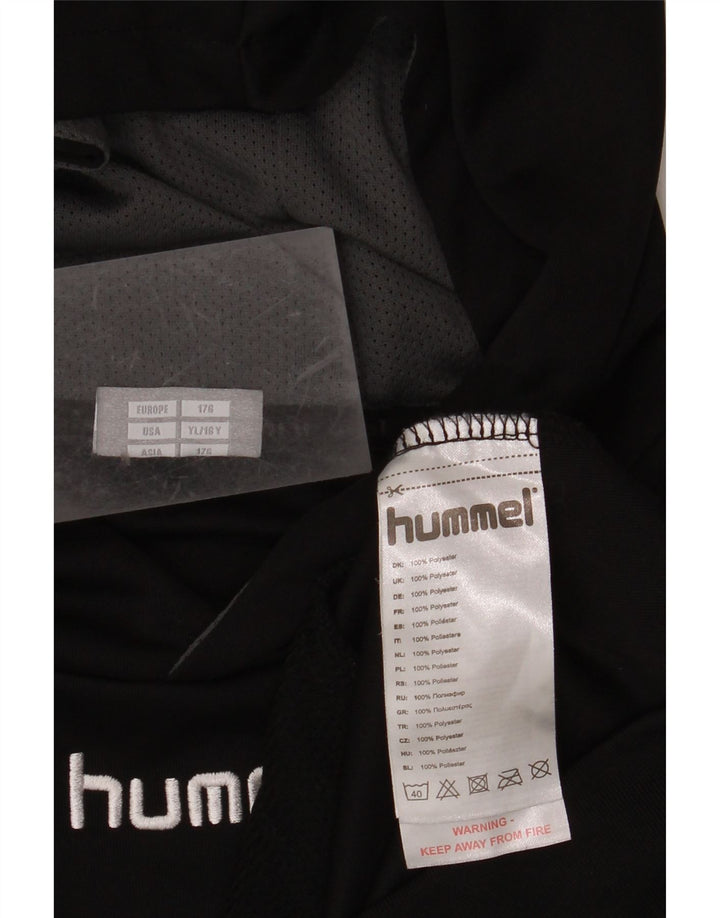 HUMMEL Sudadera con capucha gráfica para niños 15-16 años Grande Negro Colorblock