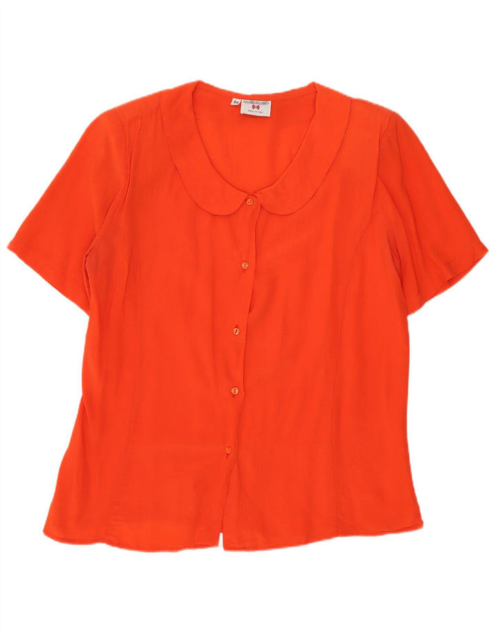Mazzonetto Blusa Camisa Manga Corta Mujer IT 44 Medium Naranja