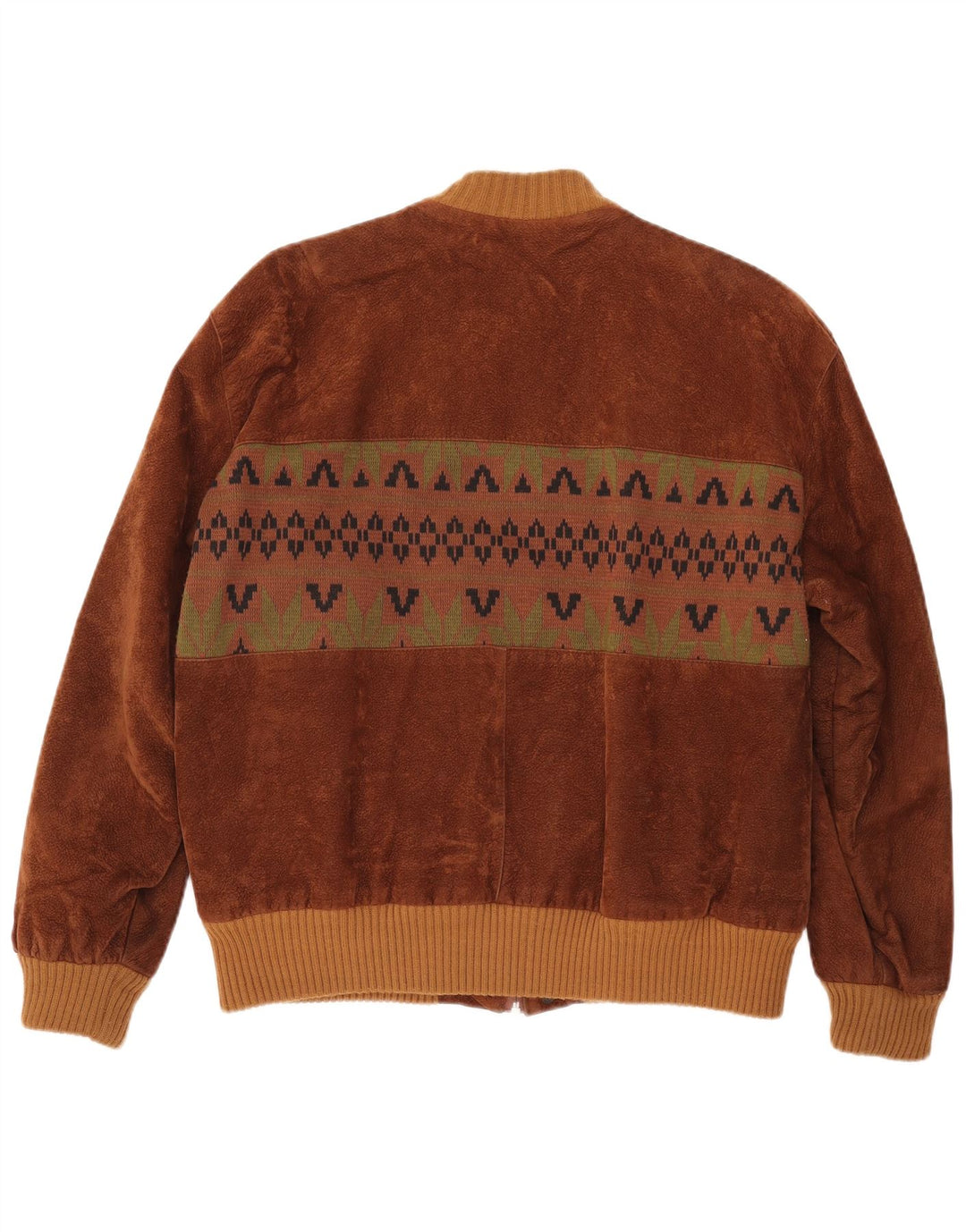 COMPAGNIE Chaqueta bomber de ante holgada para hombre UK 38 Marrón medio Fair Isle