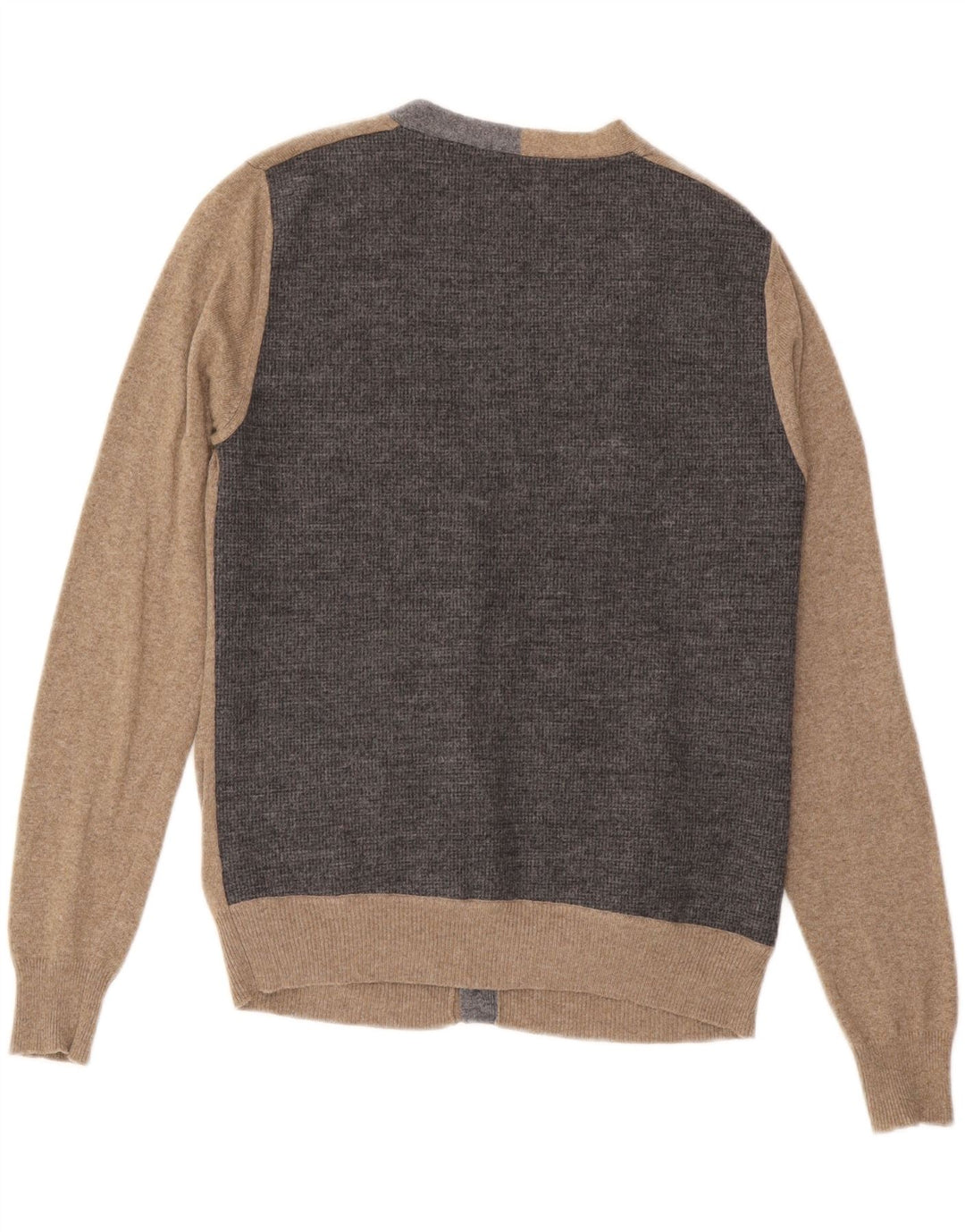 HARMONT & BLAINE Suéter tipo cárdigan para mujer UK 10 Small Brown Colorblock