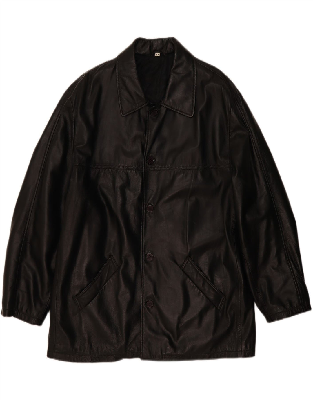 Vintage chaqueta de cuero para hombre EU 54 2XL cuero negro