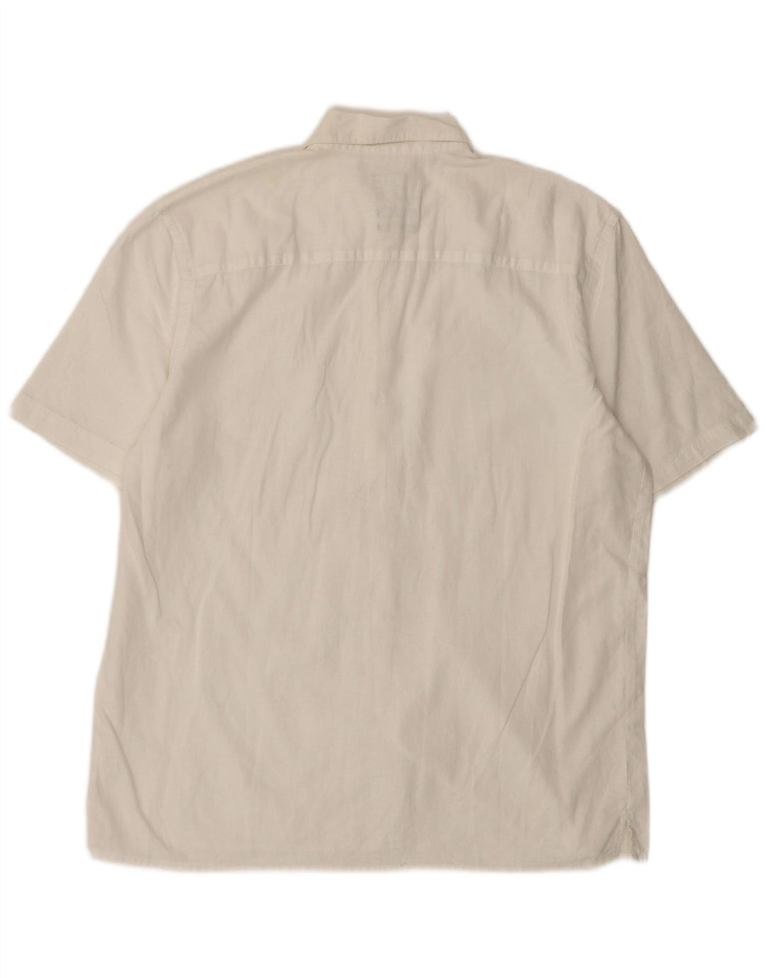 Sisley Camisa Regular Fit De Manga Corta De Lino Blanco Mediano Hombre