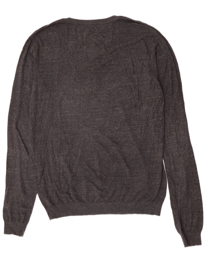 Diesel Jersey con cuello en V para hombre, talla 2XL, algodón gris