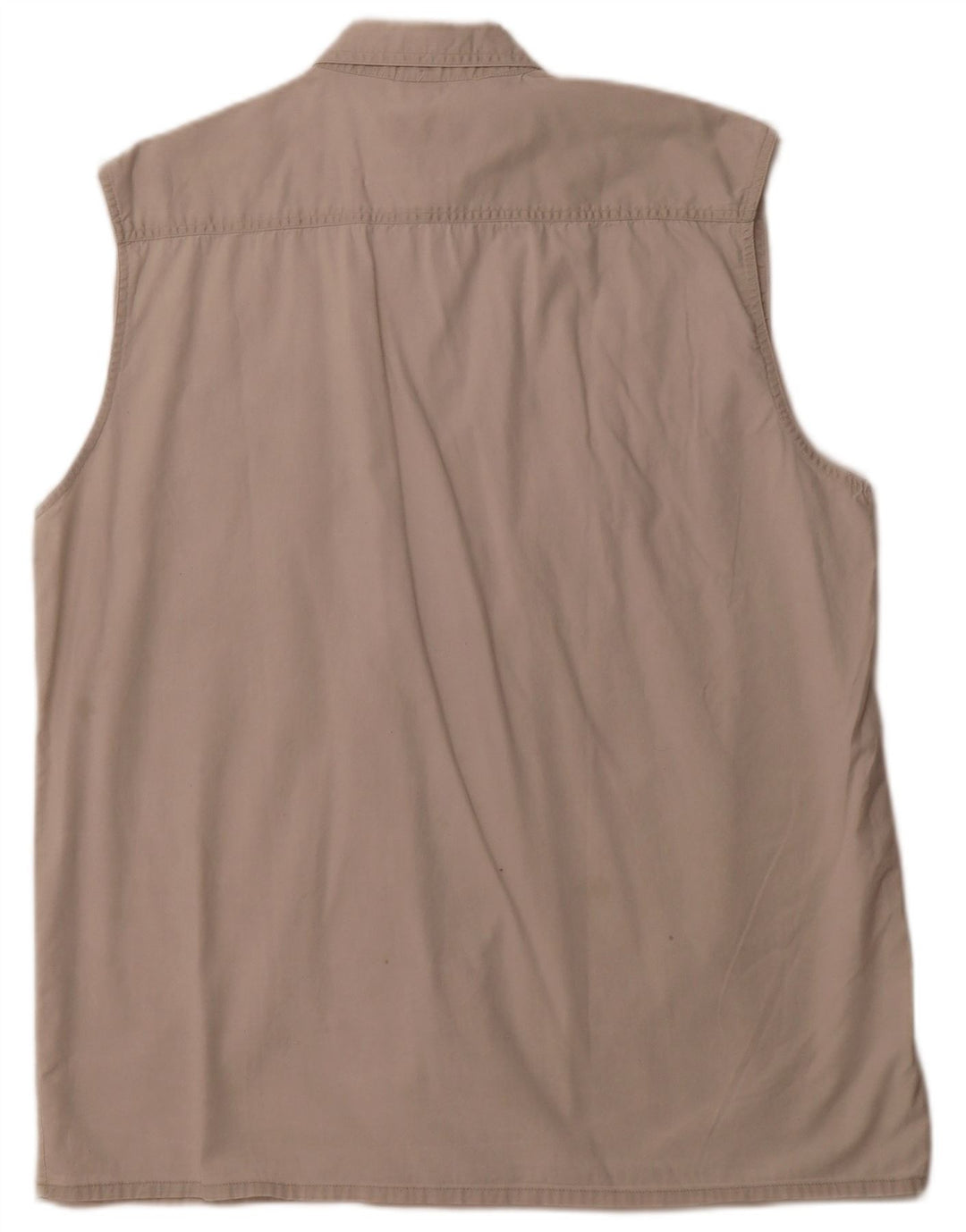 VINTAGE Camisa sin mangas para hombre Algodón beige grande