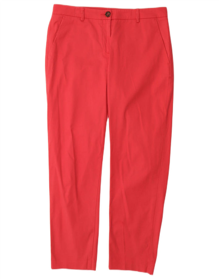 BENETTON Pantalones informales ajustados para mujer UK 12 Medium W30 L27 Algodón rosa
