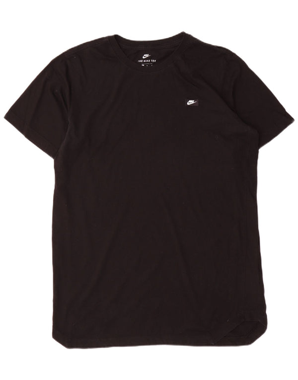 Nike Camiseta regular de manga corta para hombre Top grande de algodón negro