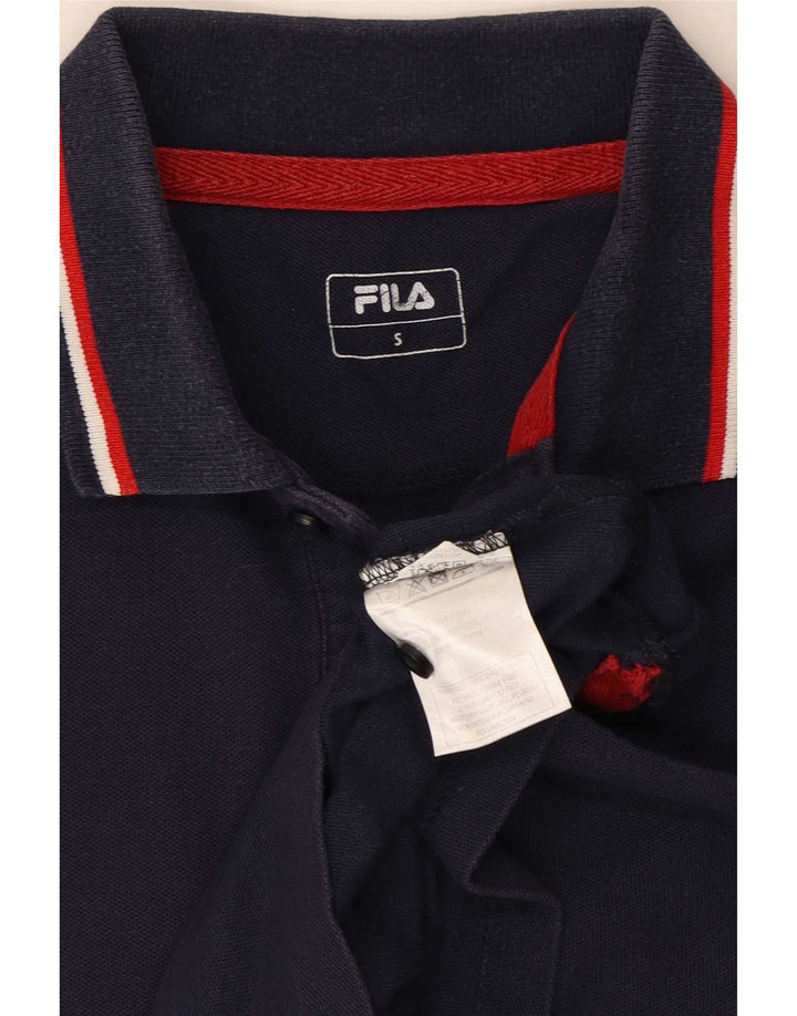 Polo Fila para hombre de algodón a rayas azul marino pequeño