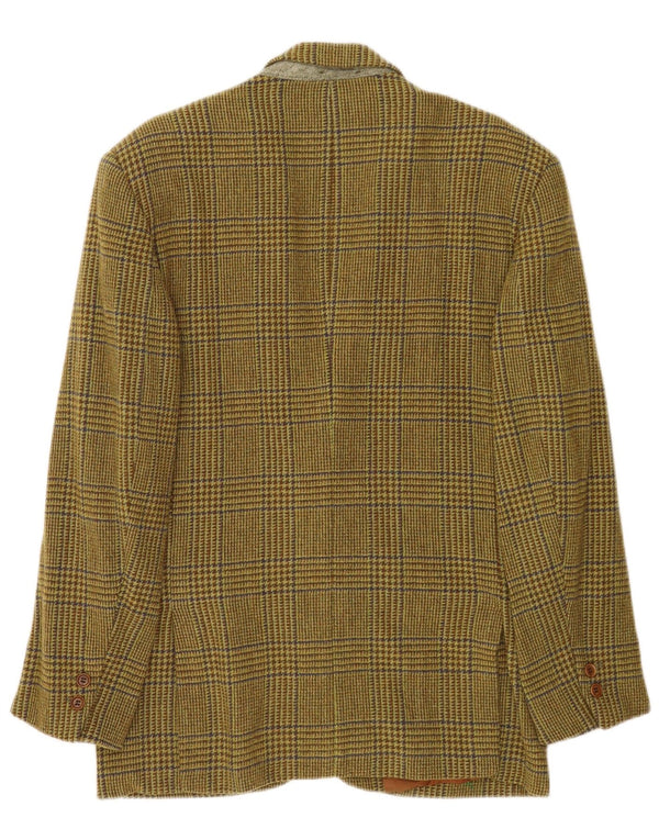 GB.PEDRINI Chaqueta tipo blazer de 2 botones para hombre IT 50 Large Green Houndstooth