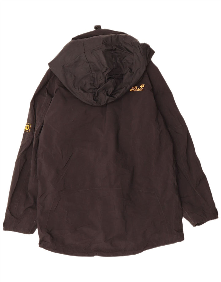 JACK WOLFSKIN Chaqueta impermeable con capucha de gran tamaño para mujer UK 8 Small Black