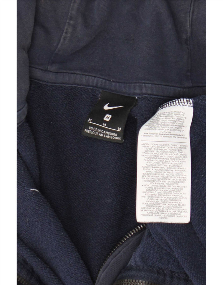 Nike - Sudadera con capucha y cremallera para hombre, algodón, color azul marino mediano