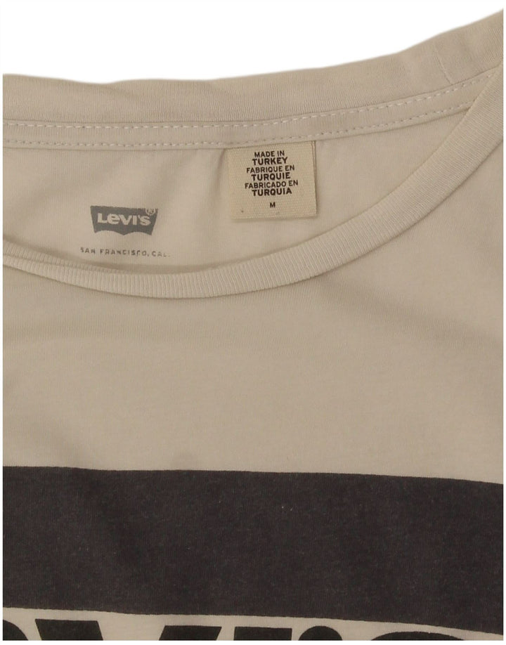 Levi's - Camiseta gráfica para mujer, talla 40, talla mediana, color blanco
