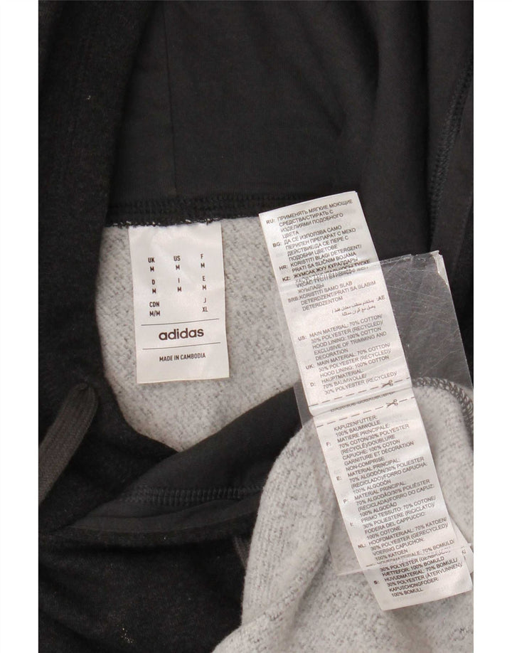 Adidas Hombre Sudadera Con Capucha Jumper Gris Medio Algodón