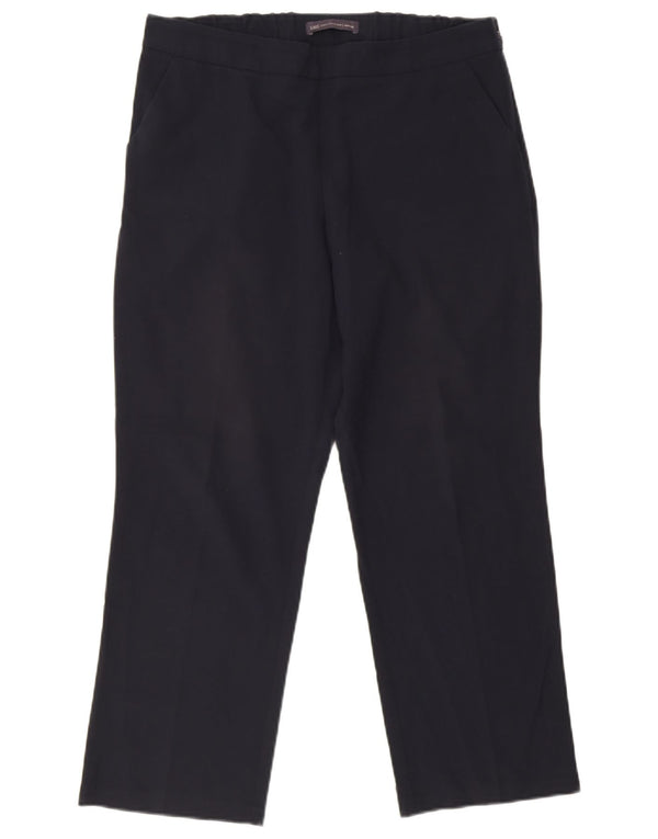 Marks & Spencer Womens Casual Trousers UK 14 Large W34 L27 Navy Blue