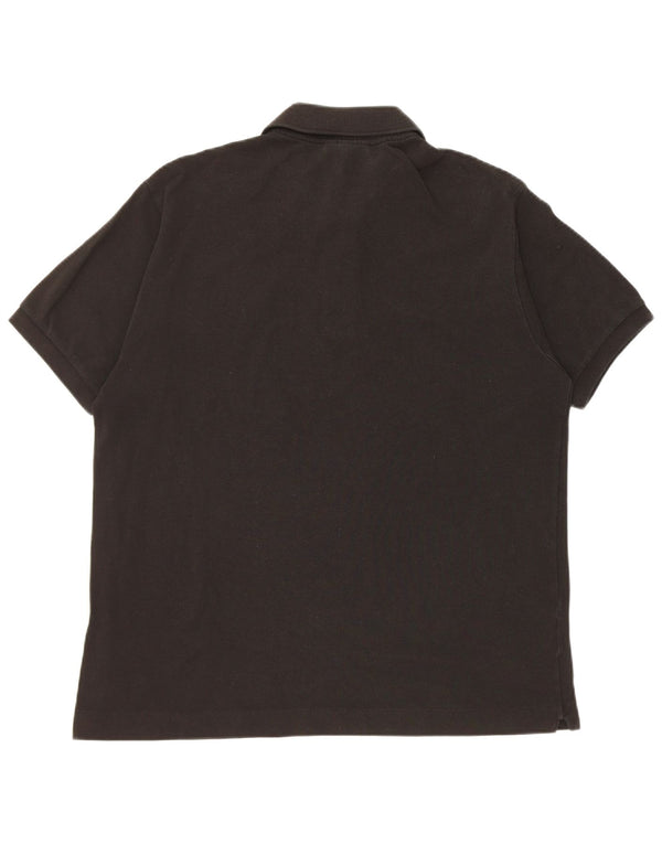 Lacoste Polo de ajuste clásico para hombre, talla 5, algodón negro grande