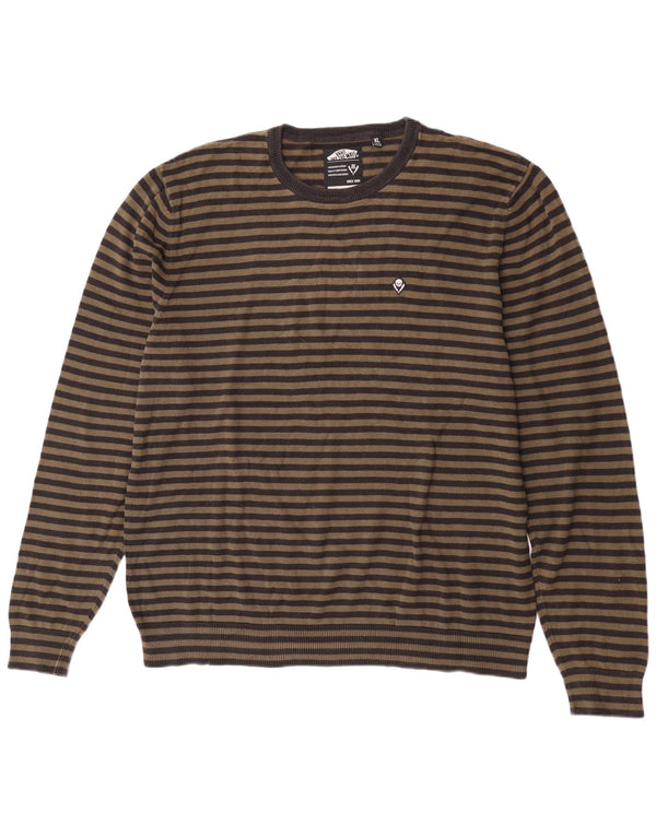 Vans Jersey De Cuello Redondo Hombre XL Caqui Algodón A Rayas