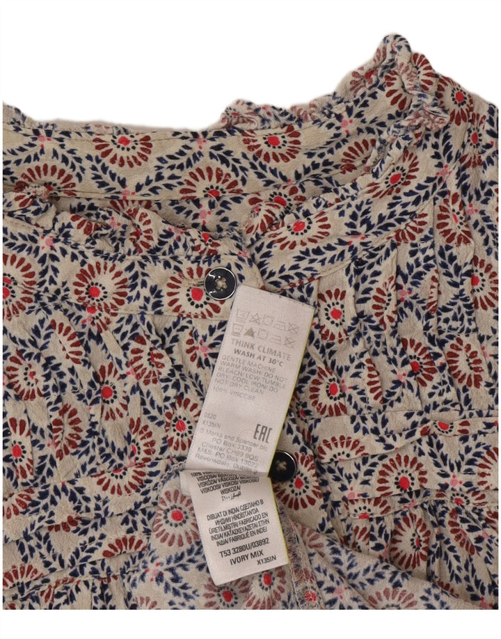 Marks & Spencer Vestido escalonado para mujer UK 46 Grande Multicolor Bohemio