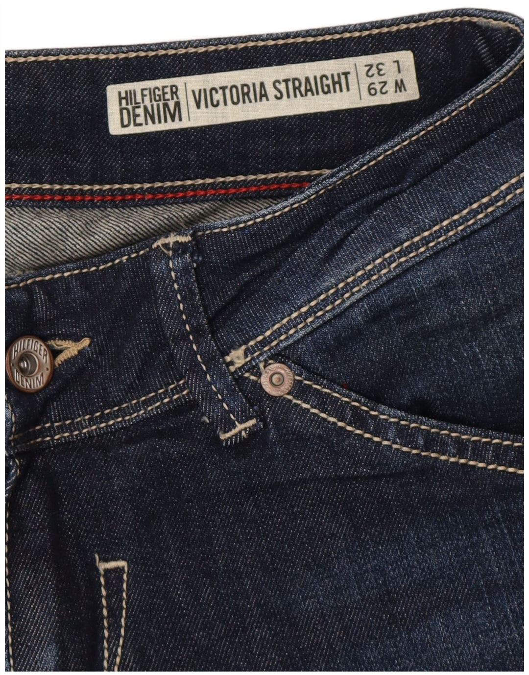 TOMMY HILFIGER Vaqueros rectos Victoria para mujer W29 L32 Algodón azul
