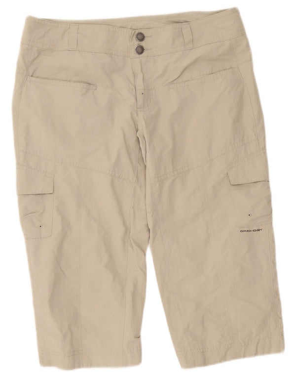 Columbia Pantalones cortos cargo de titanio para mujer US 4 Small W32 Beige Nylon
