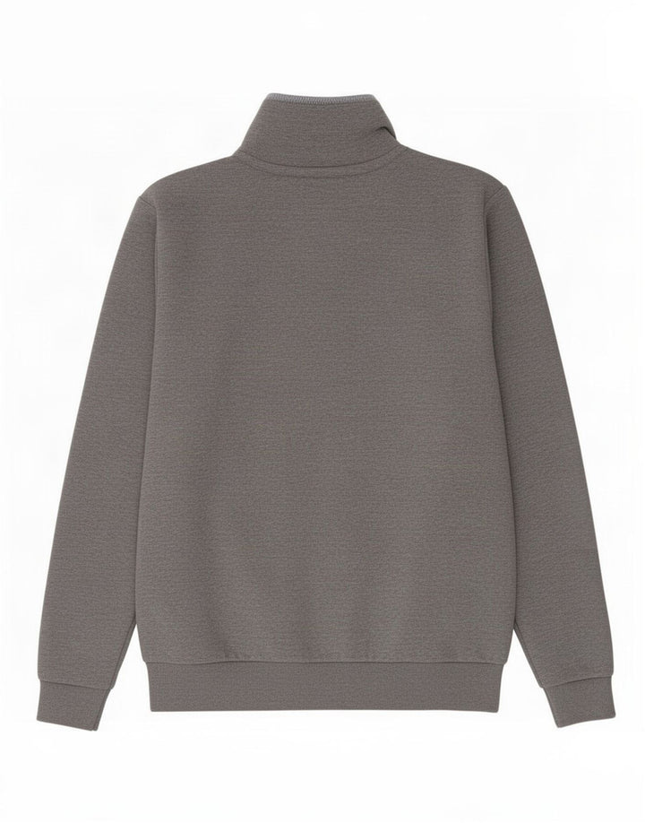 Crew Clothing Sudadera con cuello y cremallera para hombre Jersey Grande Poliéster gris