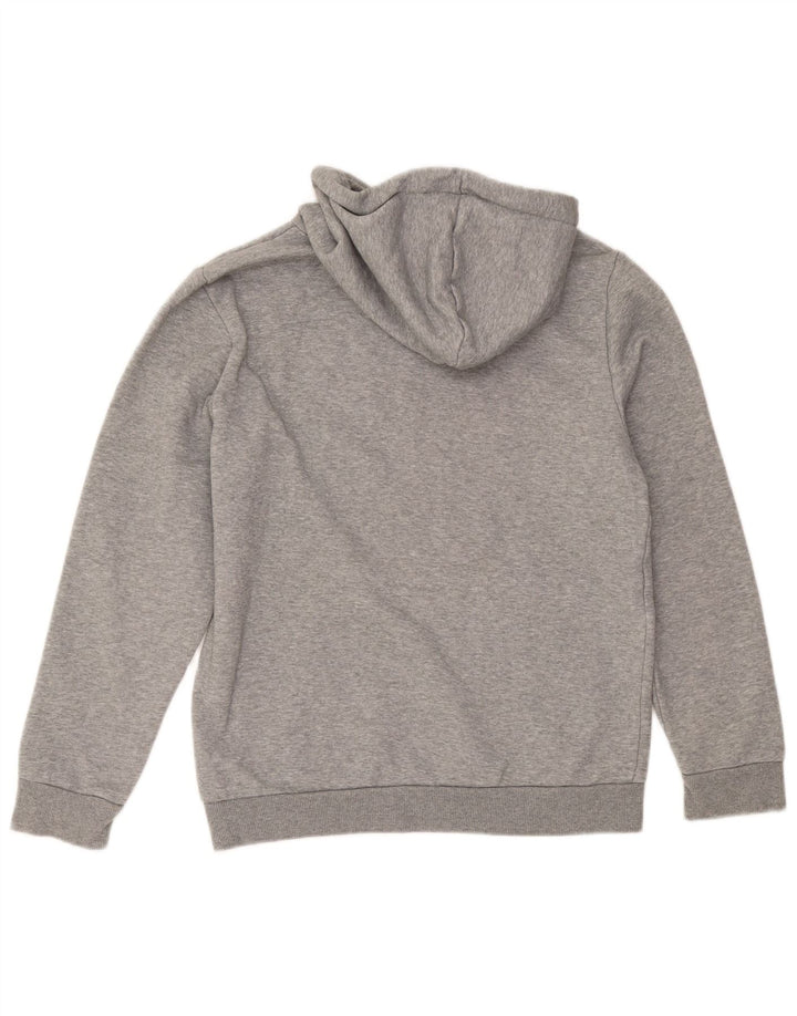 Puma Sudadera con capucha gráfica para hombre Jersey pequeño de algodón gris