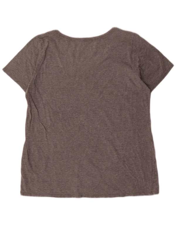 NIKE Camiseta gráfica de corte atlético para mujer UK 46 Large Grey Moteado