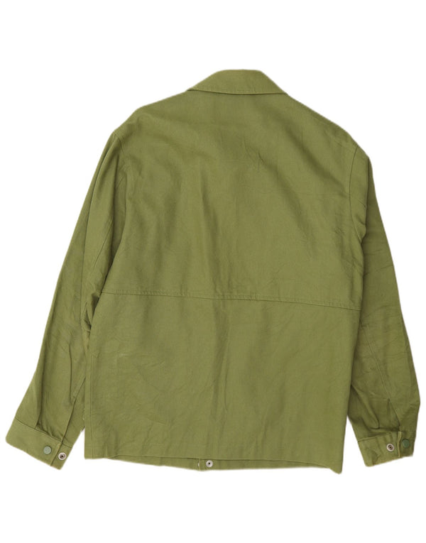 Zara Mens Bomber Jacket UK 36 Small Verde Algodón