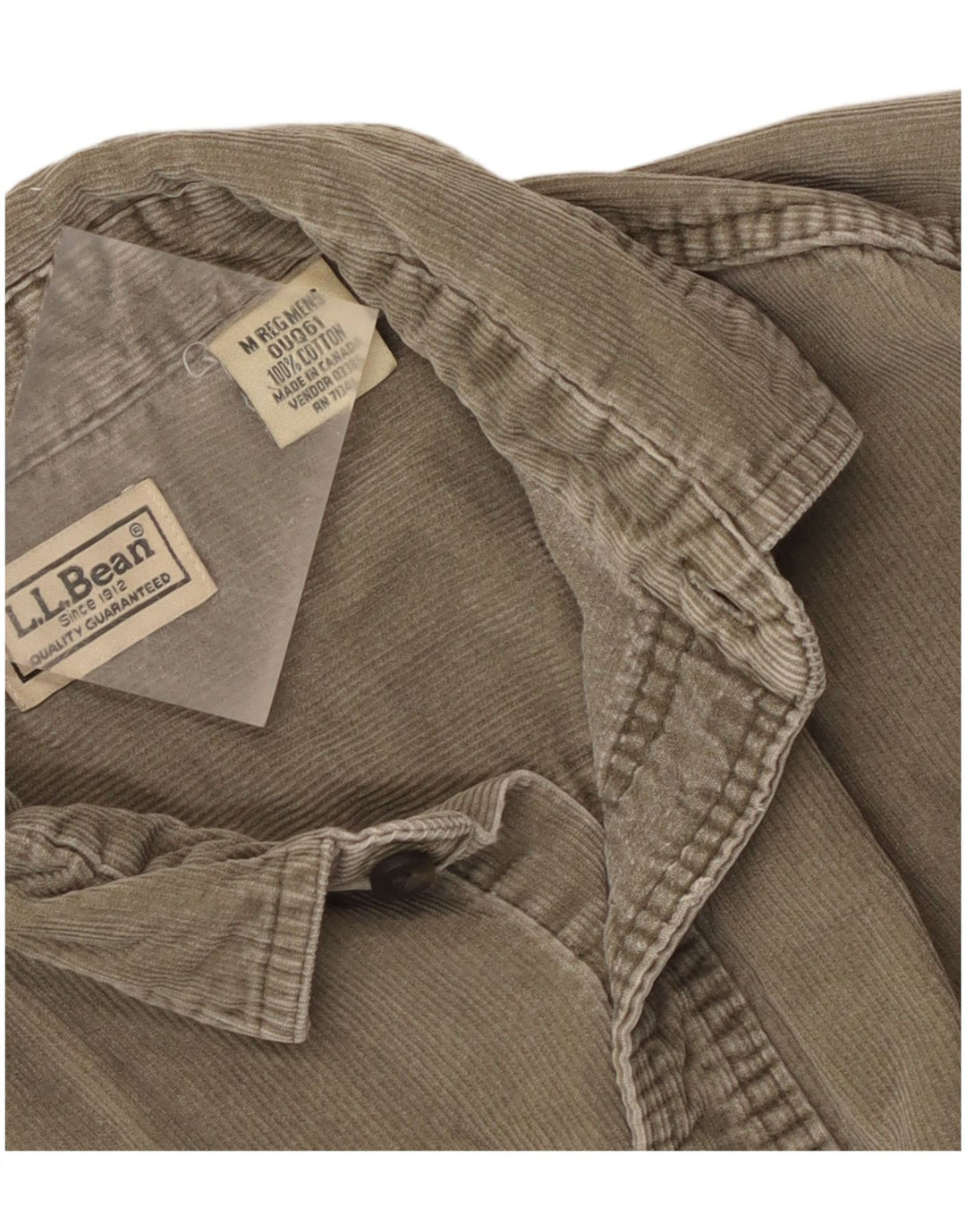 L.L.Bean Camisa de pana para hombre Algodón caqui medio