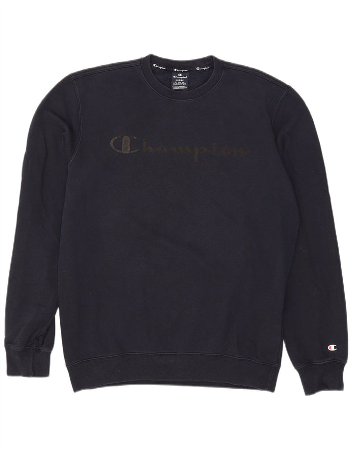 Champion Sudadera Gráfica para Hombre Jumper Large Azul Marino Algodón