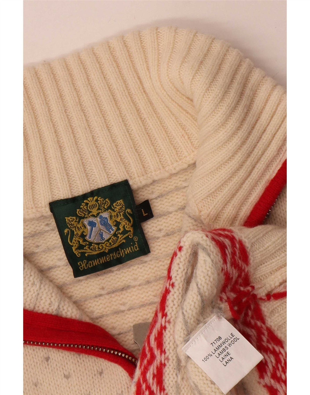 Hammerschmidt Suéter tipo jersey con cremallera y cuello para mujer UK 46 Large Off White