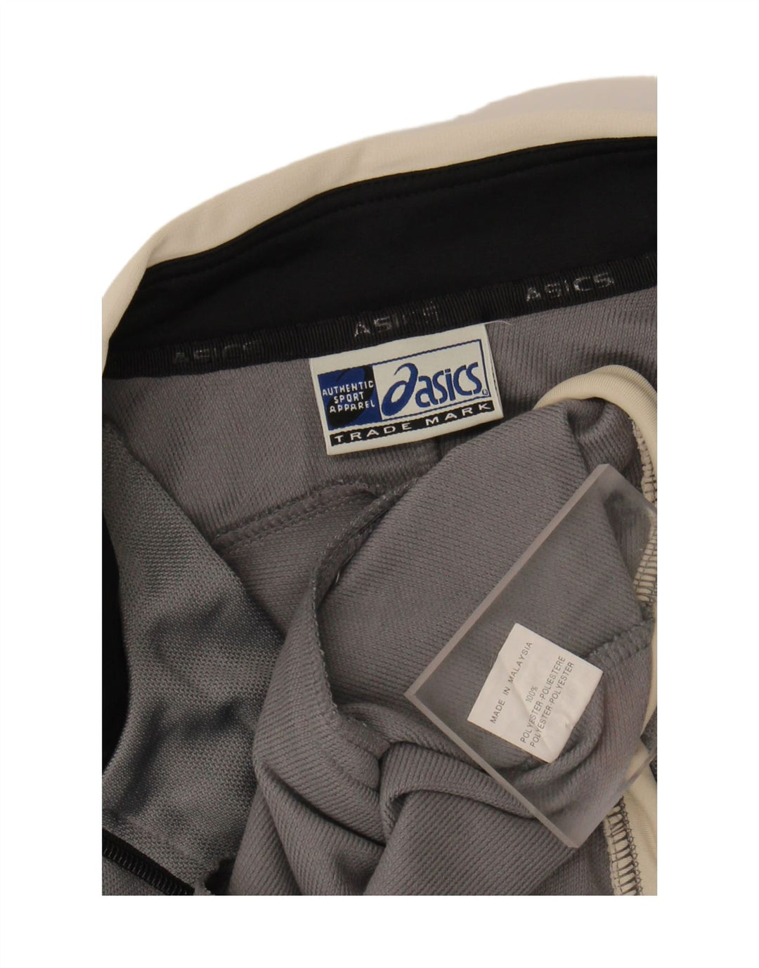 ASICS Mens Tracksuit Top Jacket Large Grey Polyester Vintage Asics and Second-Hand Asics from Messina Hembry 