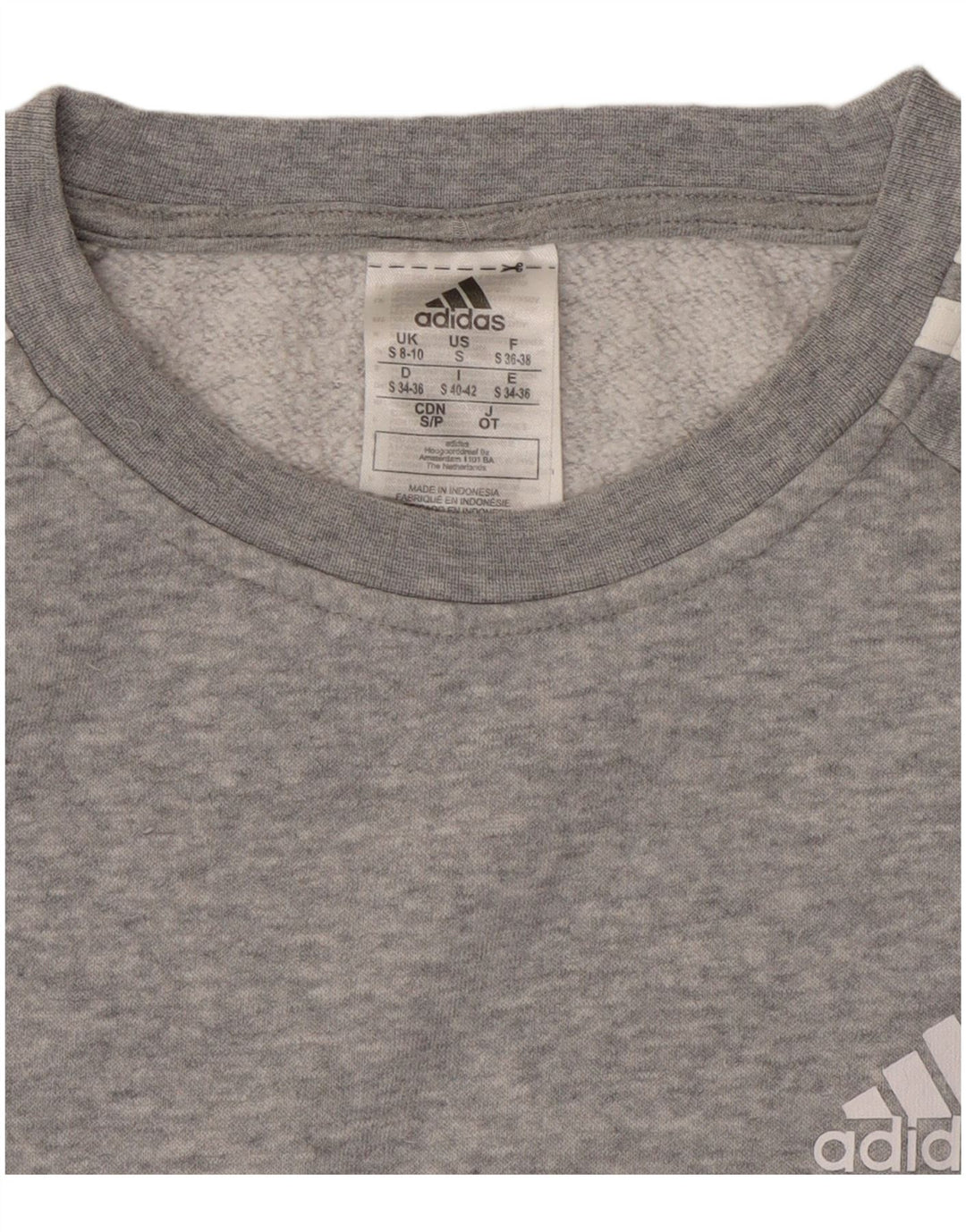 ADIDAS Sudadera extragrande para mujer Reino Unido 8/10 Pequeño gris moteado