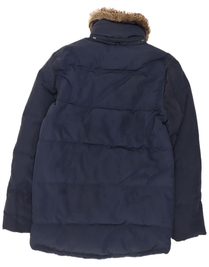 Tommy Hilfiger Abrigo acolchado para hombre UK 36 Small Poliéster azul marino