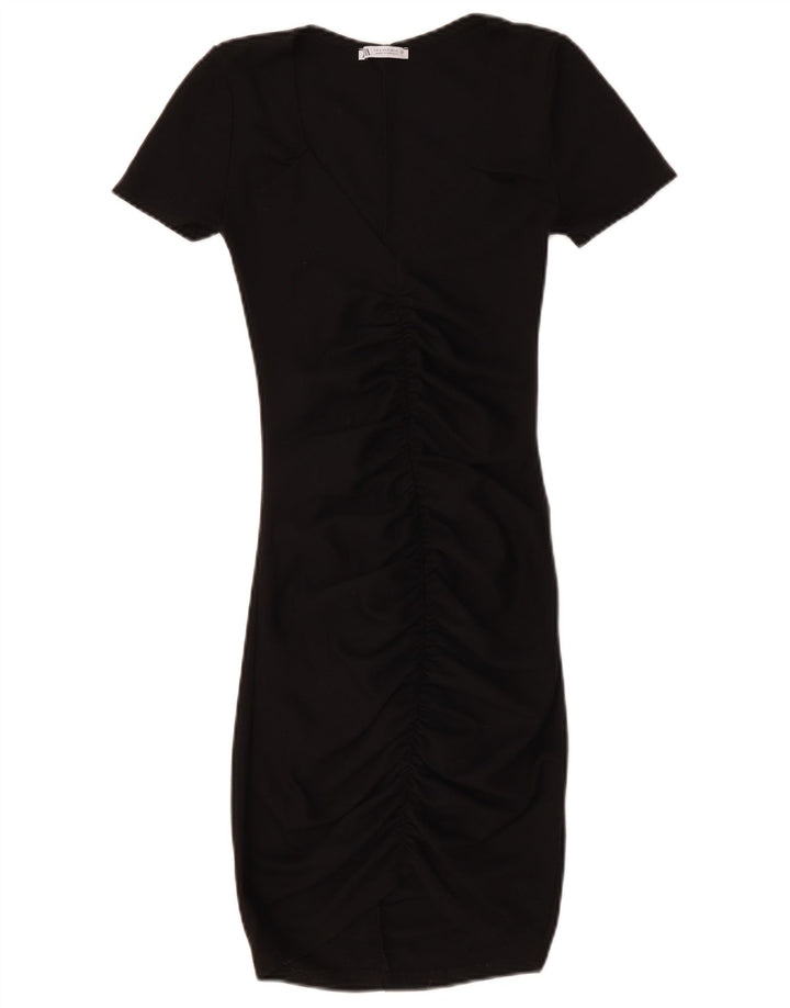 ZARA Vestido ajustado para mujer UK 8 Small Negro