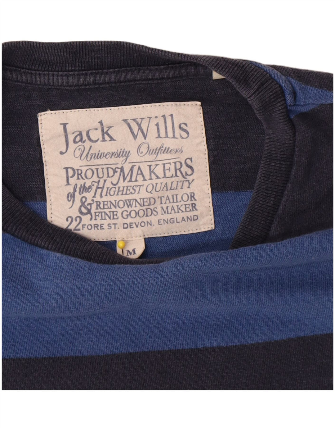 Camiseta Jack Wills Hombre Top Medium Azul Marino Rayas Algodón