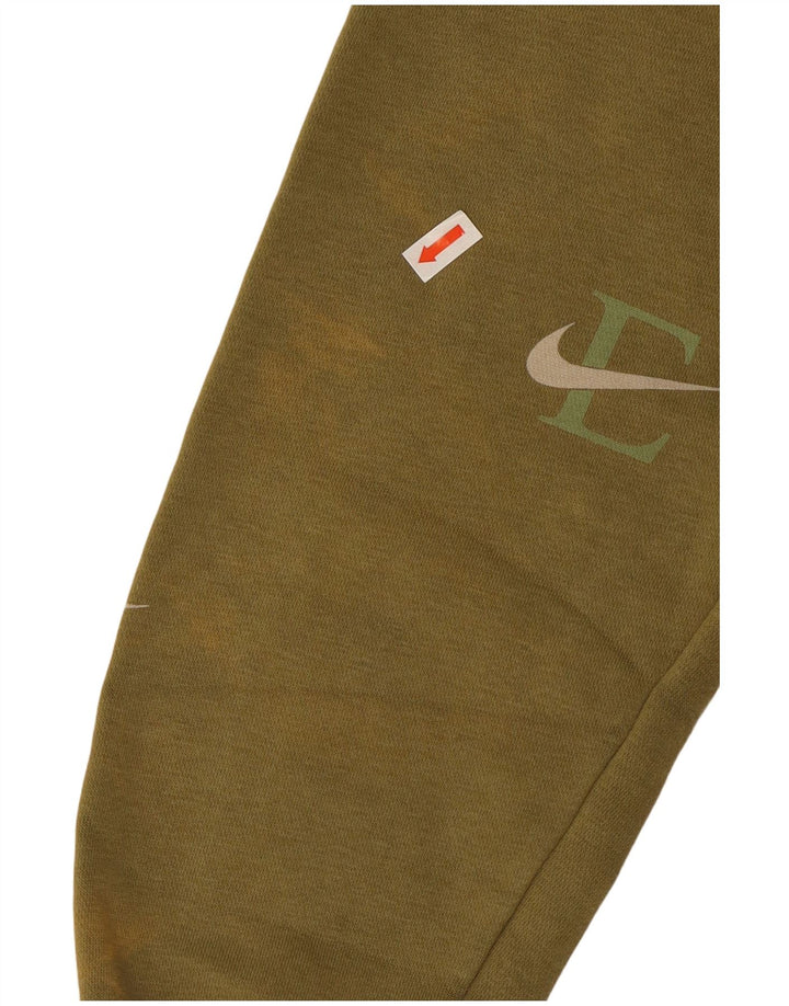 Nike Jersey con capucha gráfica de algodón caqui mediano