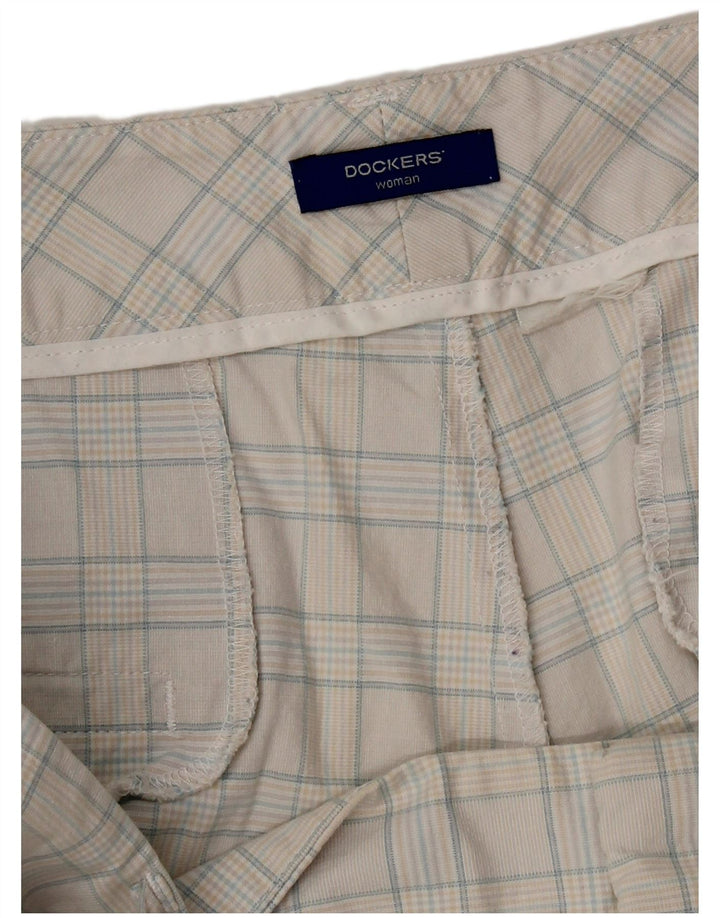 Dockers Bermudas para Mujer W38 XL Off White Plaid