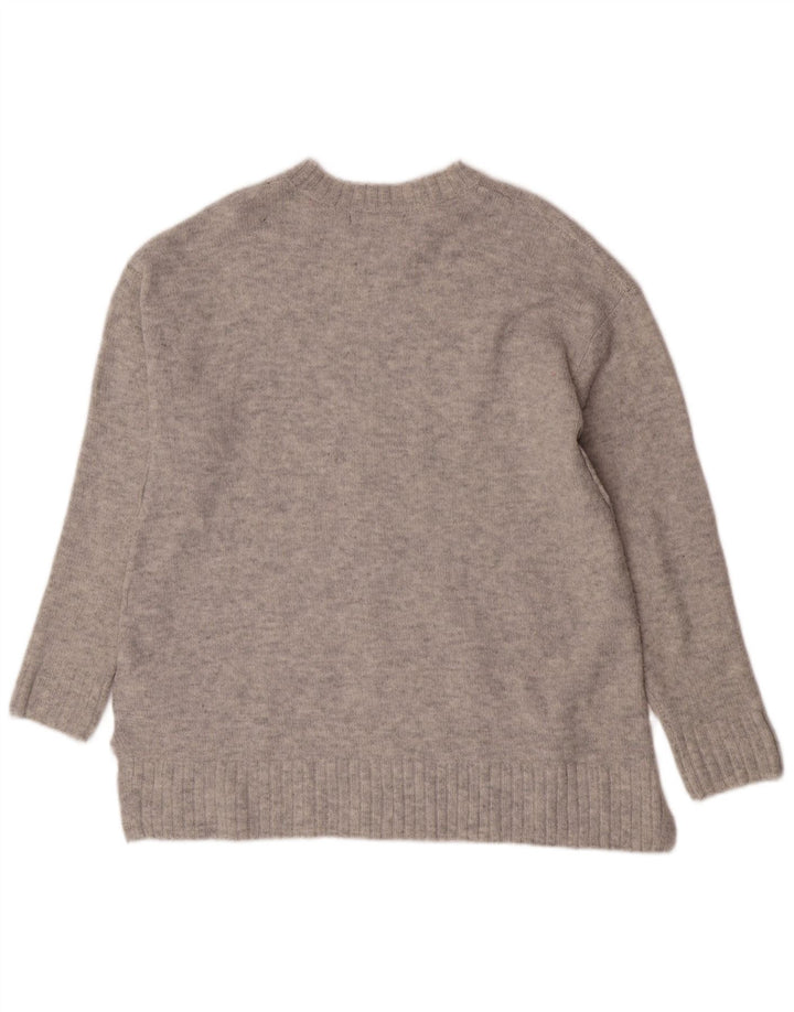 Marks & Spencer Suéter de cuello redondo para mujer UK 44 Acrílico gris medio