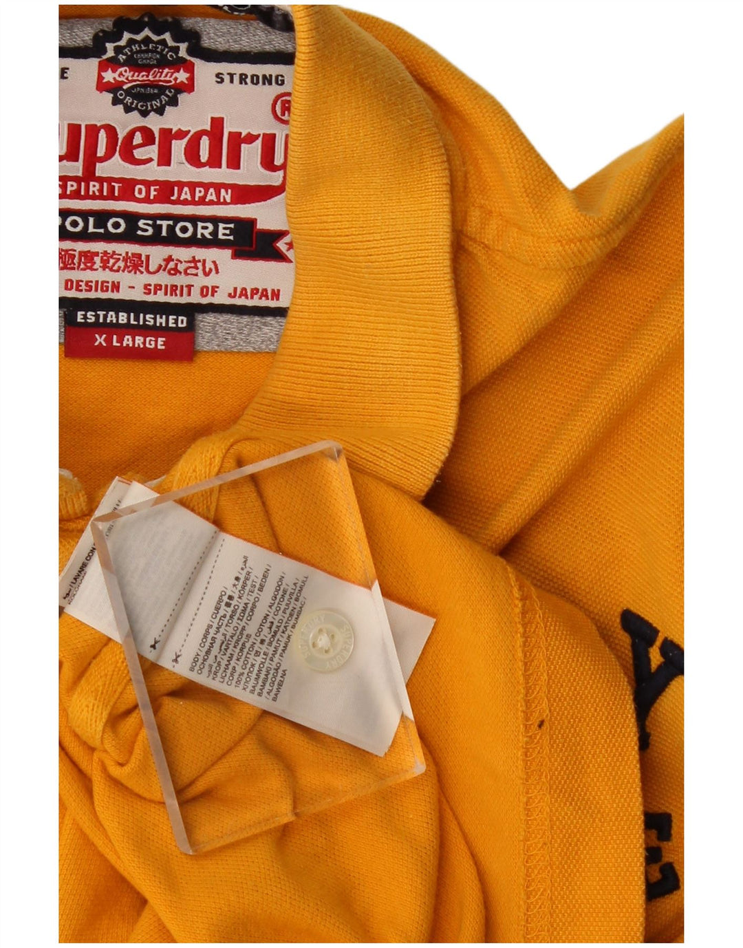 SUPERDRY Polo gráfico para hombre XL Algodón amarillo