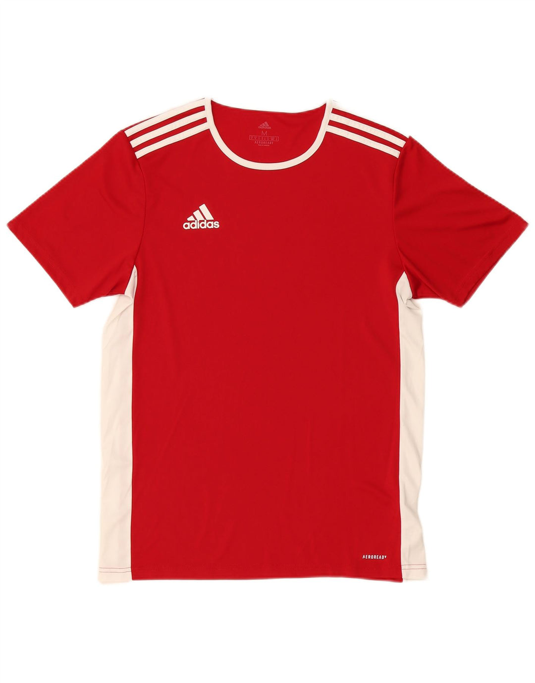 Adidas Hombre Aeroready Camiseta Superior Medio Rojo Colorblock Poliéster