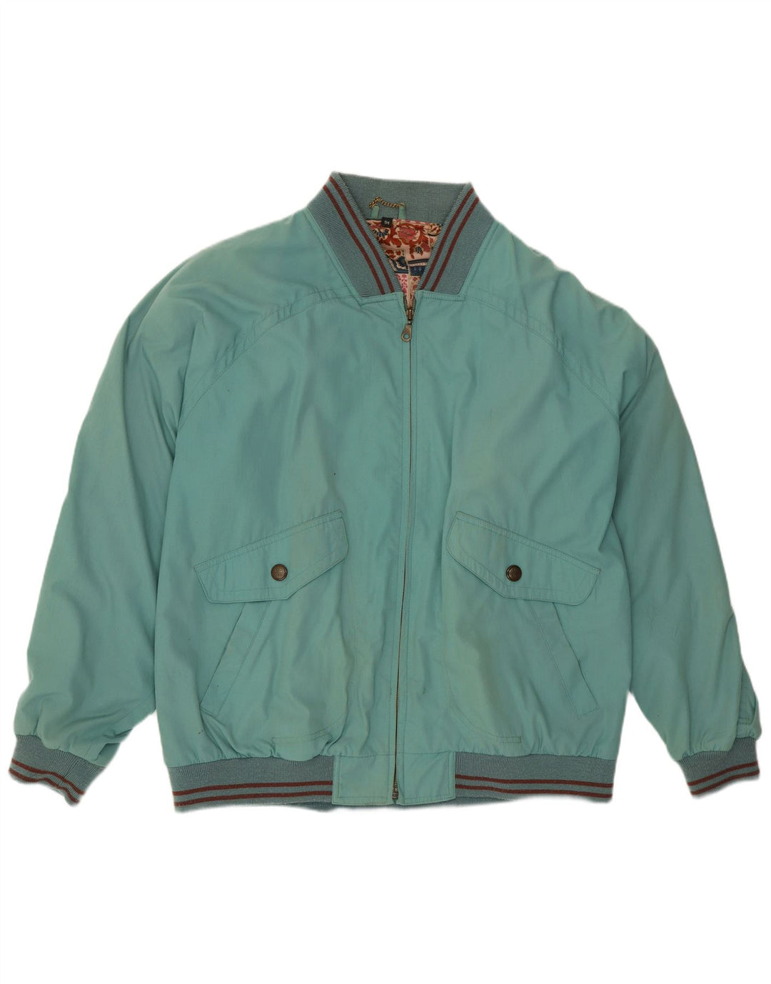 Chaqueta bomber vintage para hombre IT 54 2XL Poliéster a rayas azules