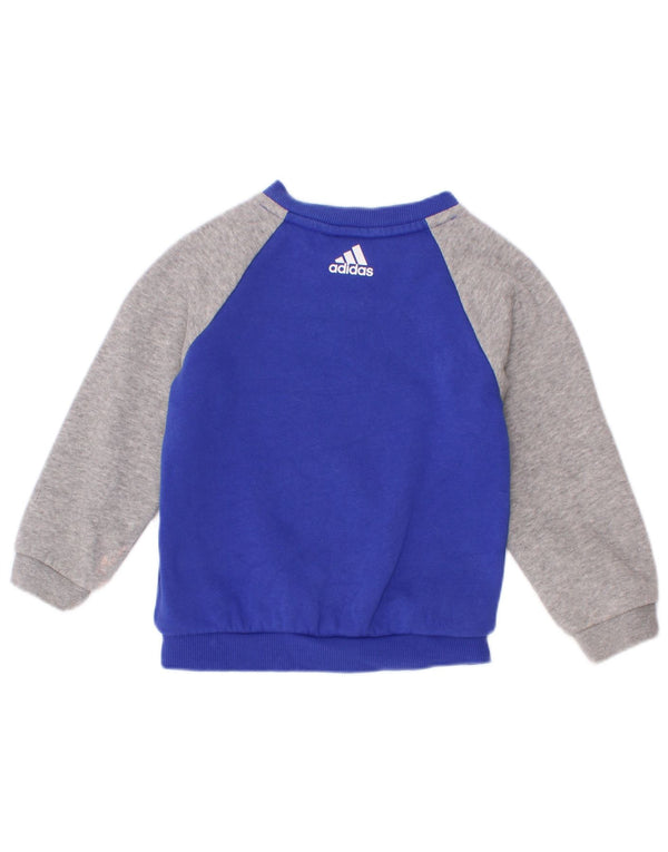 Adidas - Sudadera gráfica para bebés (12-18 meses), color azul