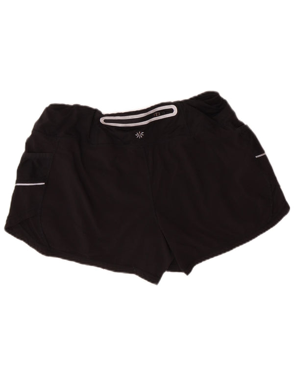 ATHLETA Pantalones cortos deportivos para mujer UK 40 Mediano Negro Poliéster