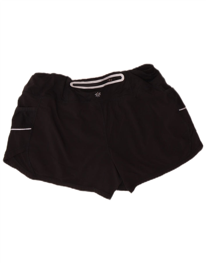ATHLETA Pantalones cortos deportivos para mujer UK 40 Mediano Negro Poliéster