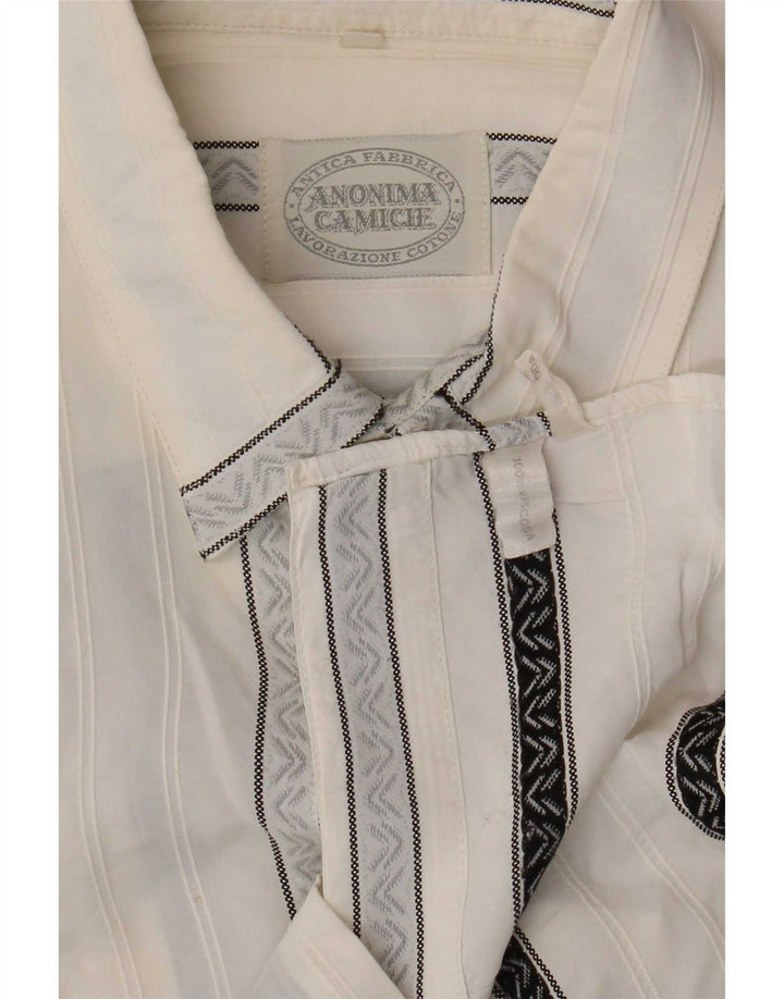 Camisa Hombre Anonima Camicie Viscosa Rayas Blanca Mediana