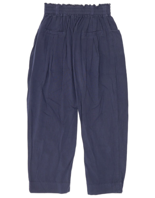 Zara Pantalones Harem de Corte Suelto para Niñas 11-12 Años W24 L20 Azul Marino Algodón