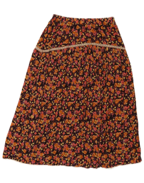 ZARA Falda Acampanada Niña 11-12 Años W20 Viscosa Floral Marrón