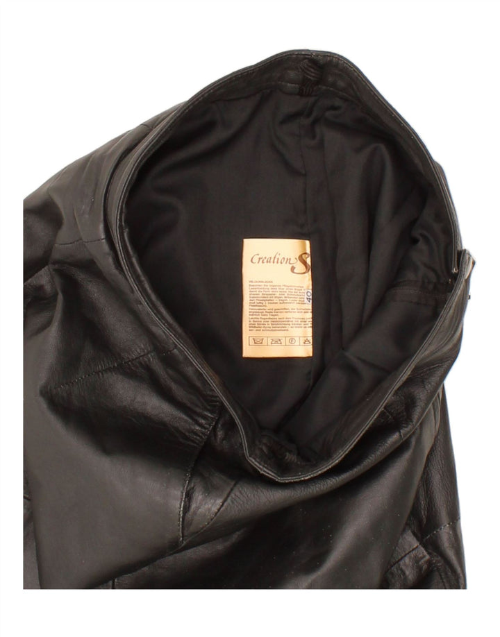 VINTAGE Womens Leather Skirt IT 40 Small W26  Black Leather Vintage Vintage and Second-Hand Vintage from Messina Hembry 