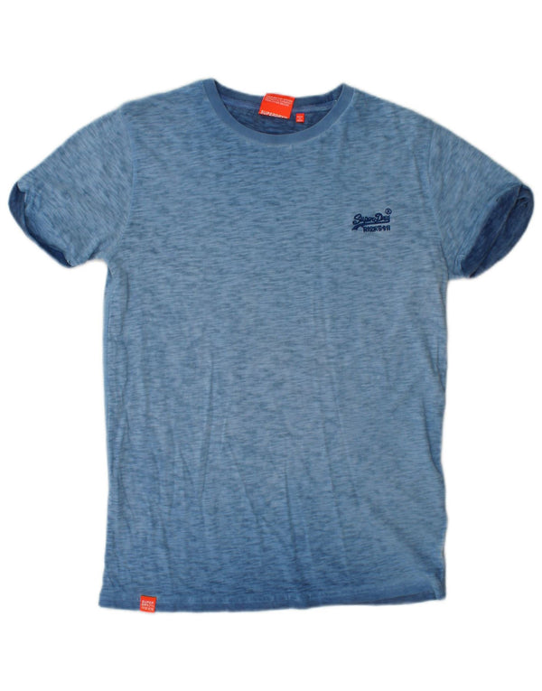SUPERDRY Camiseta para hombre Top XS Algodón moteado azul