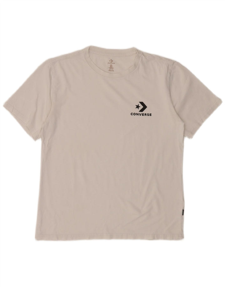 Converse - Camiseta para mujer, talla 40, talla mediana, color blanco