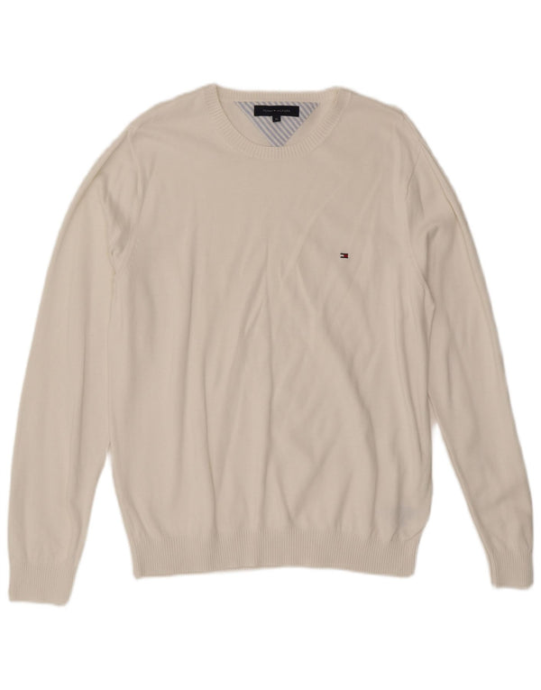 Tommy Hilfiger Jersey con Cuello en V para Hombre XL Blanco Algodón Clásico